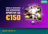 Bonus di benvenuto scommesse sportive eur150
